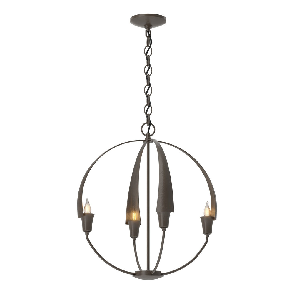 Hubbardton Forge - Four Light Chandelier - Cirque - Bronze- Union Lighting Luminaires Decor