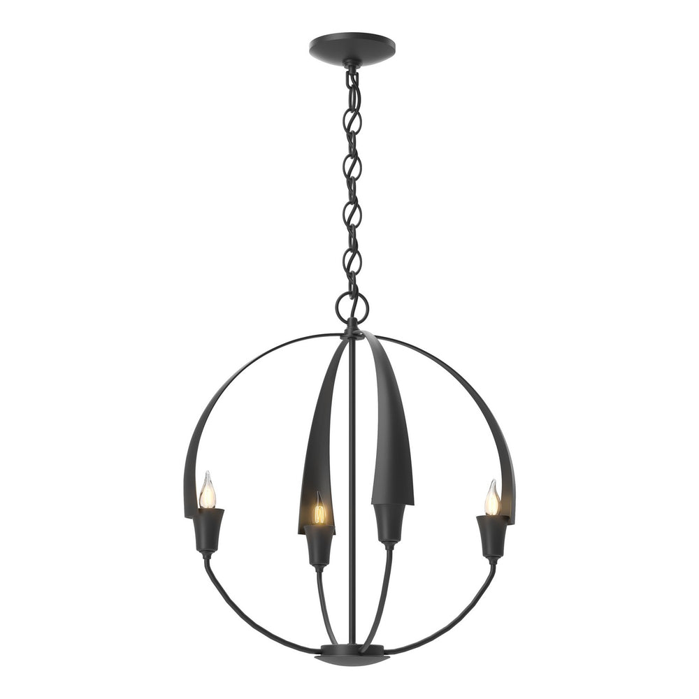 Hubbardton Forge - Four Light Chandelier - Cirque - Black- Union Lighting Luminaires Decor