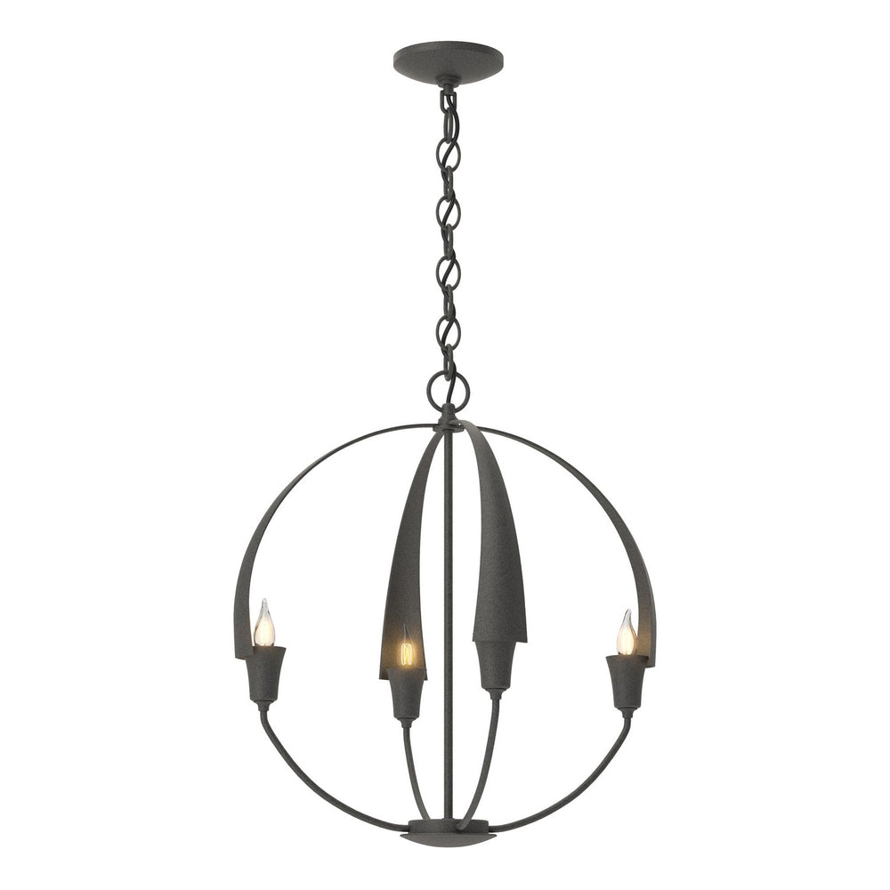 Hubbardton Forge - Four Light Chandelier - Cirque - Natural Iron- Union Lighting Luminaires Decor