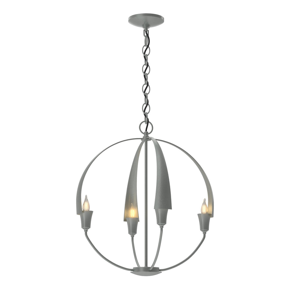 Hubbardton Forge - Four Light Chandelier - Cirque - Vintage Platinum- Union Lighting Luminaires Decor