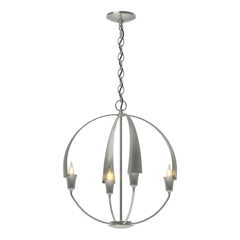 Hubbardton Forge - Four Light Chandelier - Cirque - Sterling- Union Lighting Luminaires Decor