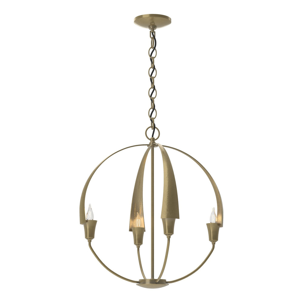 Hubbardton Forge - Four Light Chandelier - Cirque - Modern Brass- Union Lighting Luminaires Decor