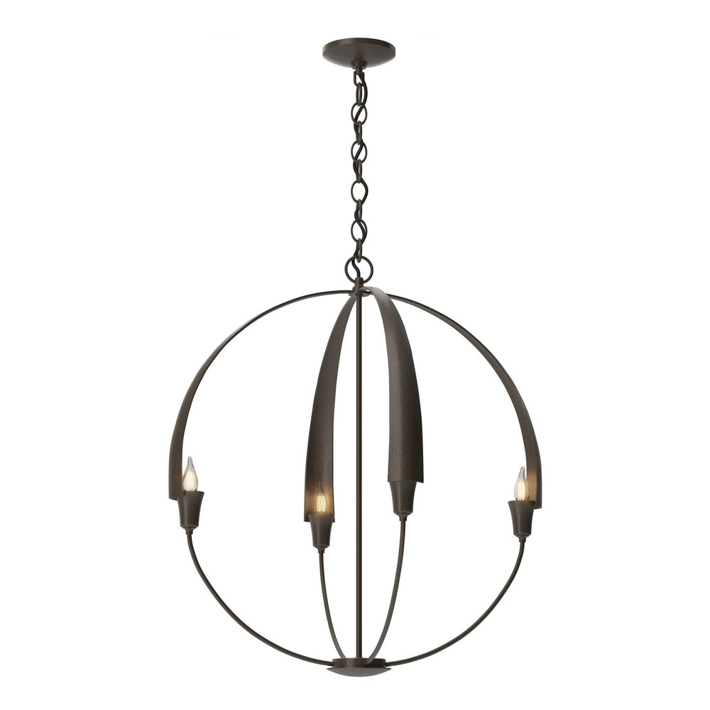 Hubbardton Forge - Four Light Chandelier - Cirque - Bronze- Union Lighting Luminaires Decor
