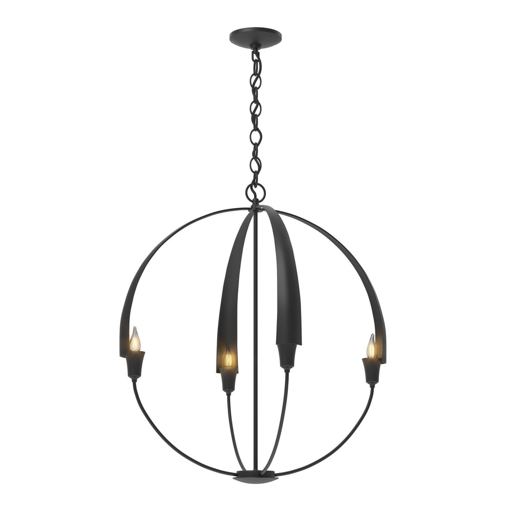 Hubbardton Forge - Four Light Chandelier - Cirque - Black- Union Lighting Luminaires Decor