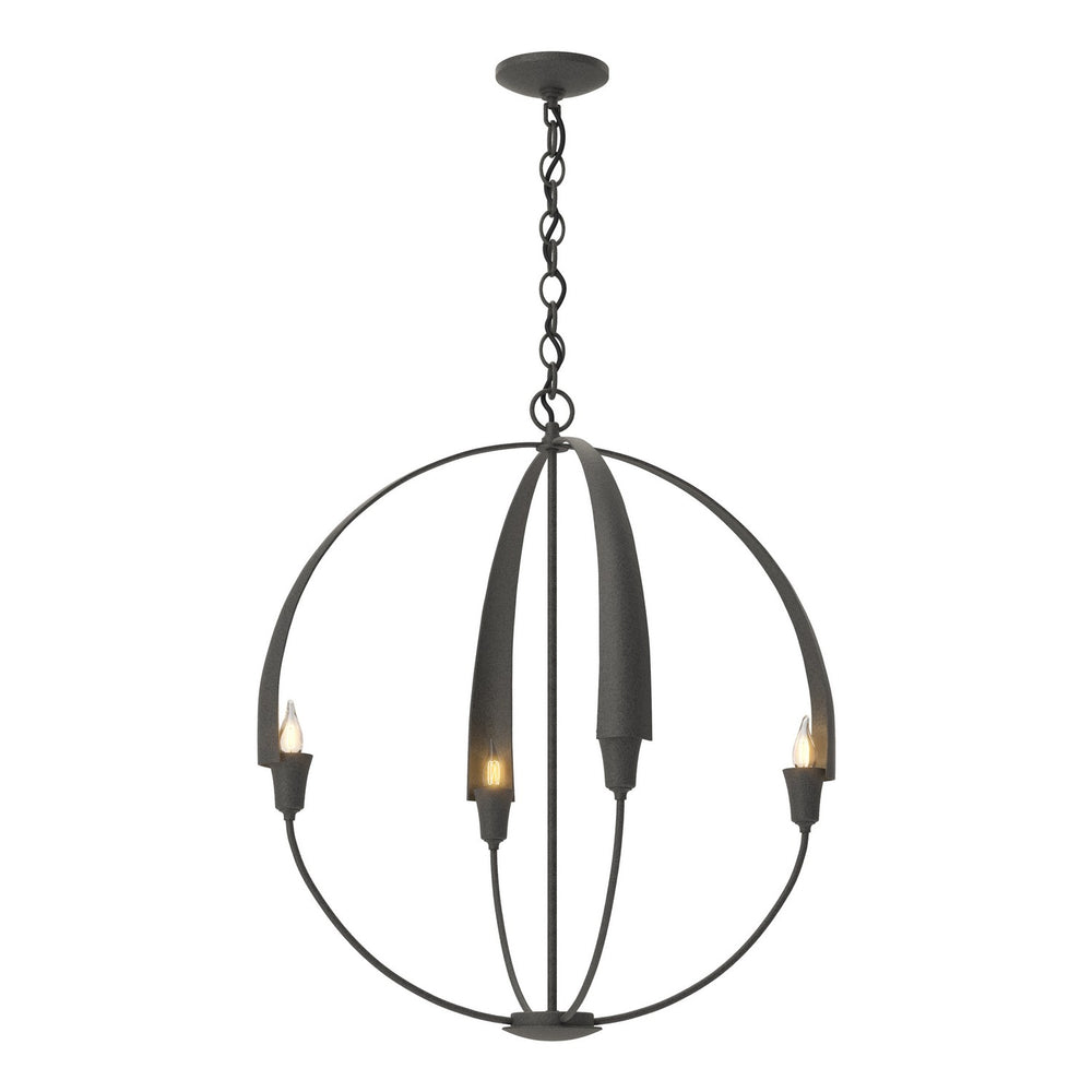 Hubbardton Forge - Four Light Chandelier - Cirque - Natural Iron- Union Lighting Luminaires Decor