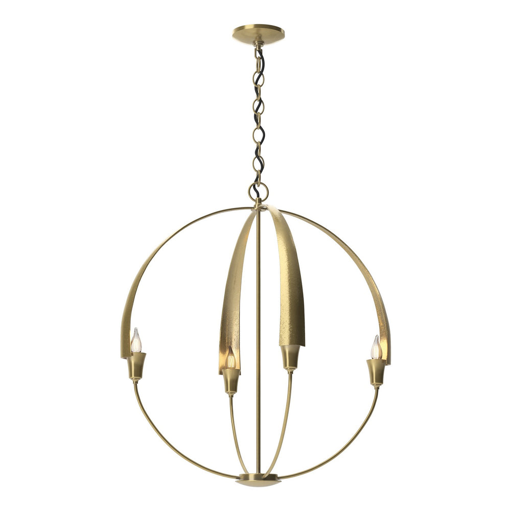 Hubbardton Forge - Four Light Chandelier - Cirque - Modern Brass- Union Lighting Luminaires Decor