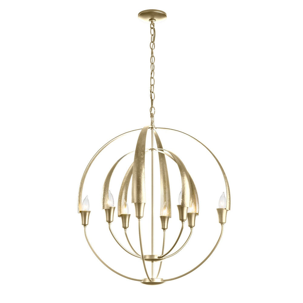 Hubbardton Forge - Eight Light Chandelier - Cirque - Modern Brass- Union Lighting Luminaires Decor