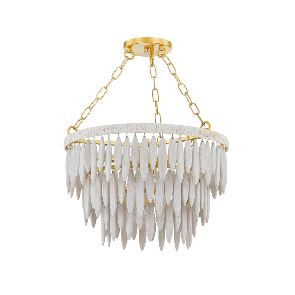 Mitzi Canada - One Light Pendant - Tiffany - Aged Brass/Textured Cream- Union Lighting Luminaires Decor