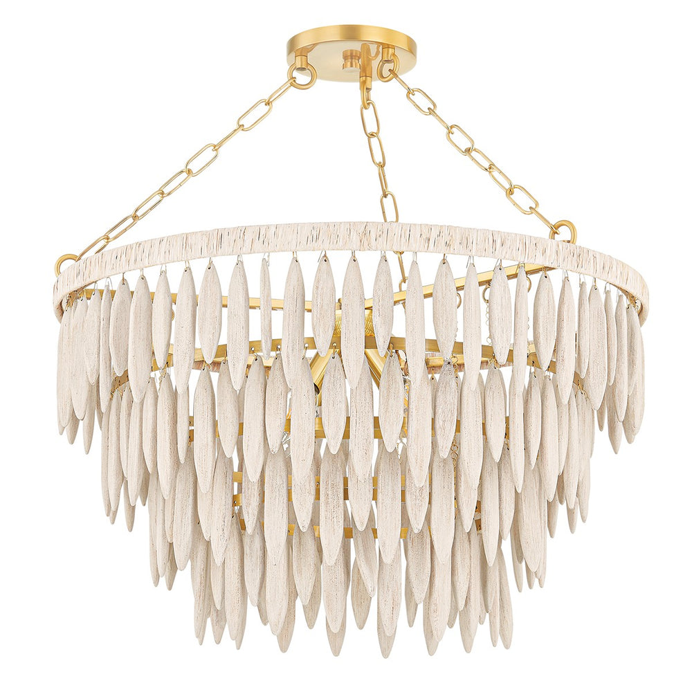 Mitzi Canada - Four Light Chandelier - Tiffany - Aged Brass/Textured Cream- Union Lighting Luminaires Decor