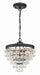Crystorama - Three Light Mini Chandelier - Calypso - Matte Black- Union Lighting Luminaires Decor