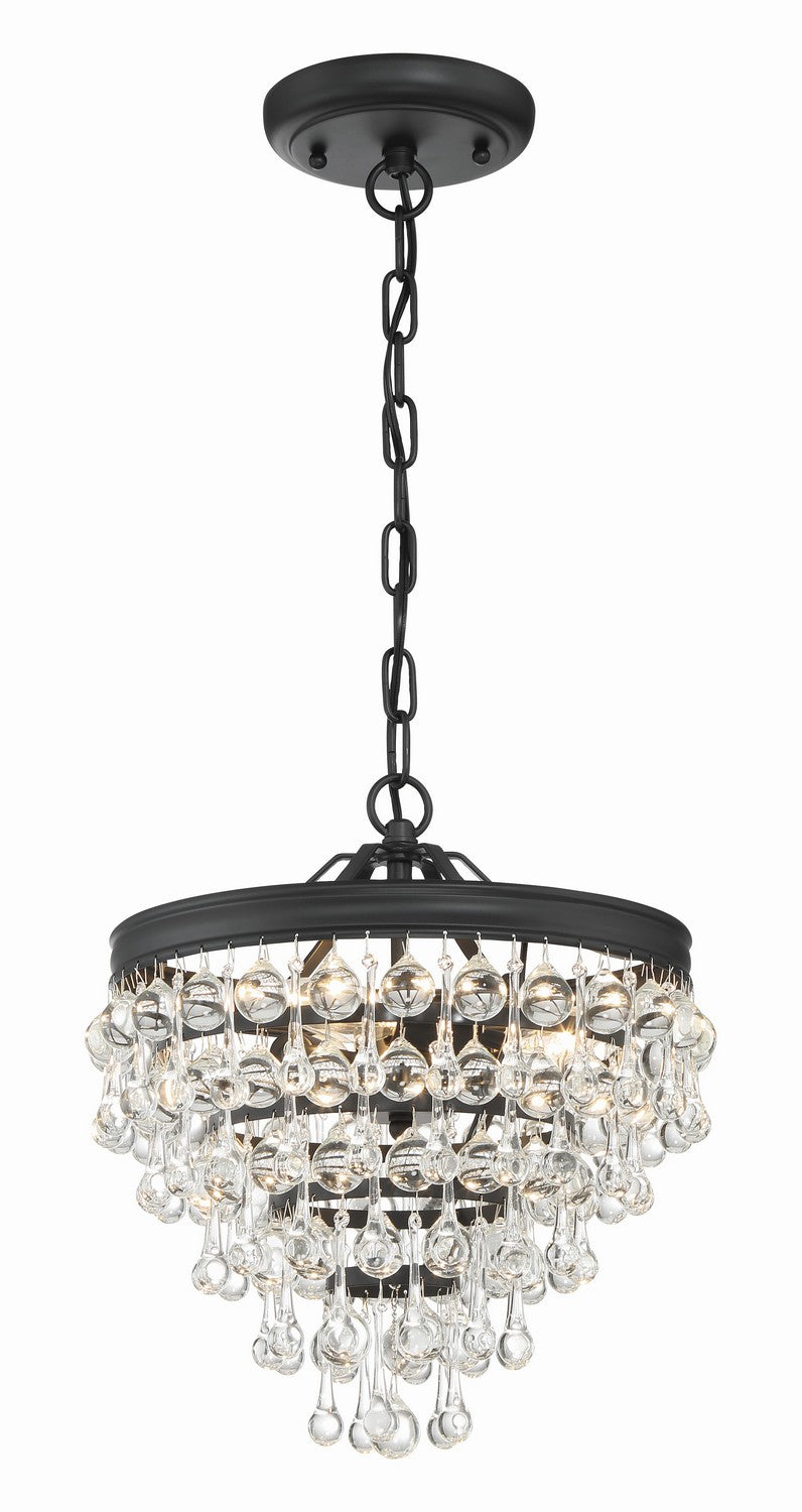 Crystorama - Three Light Mini Chandelier - Calypso - Matte Black- Union Lighting Luminaires Decor