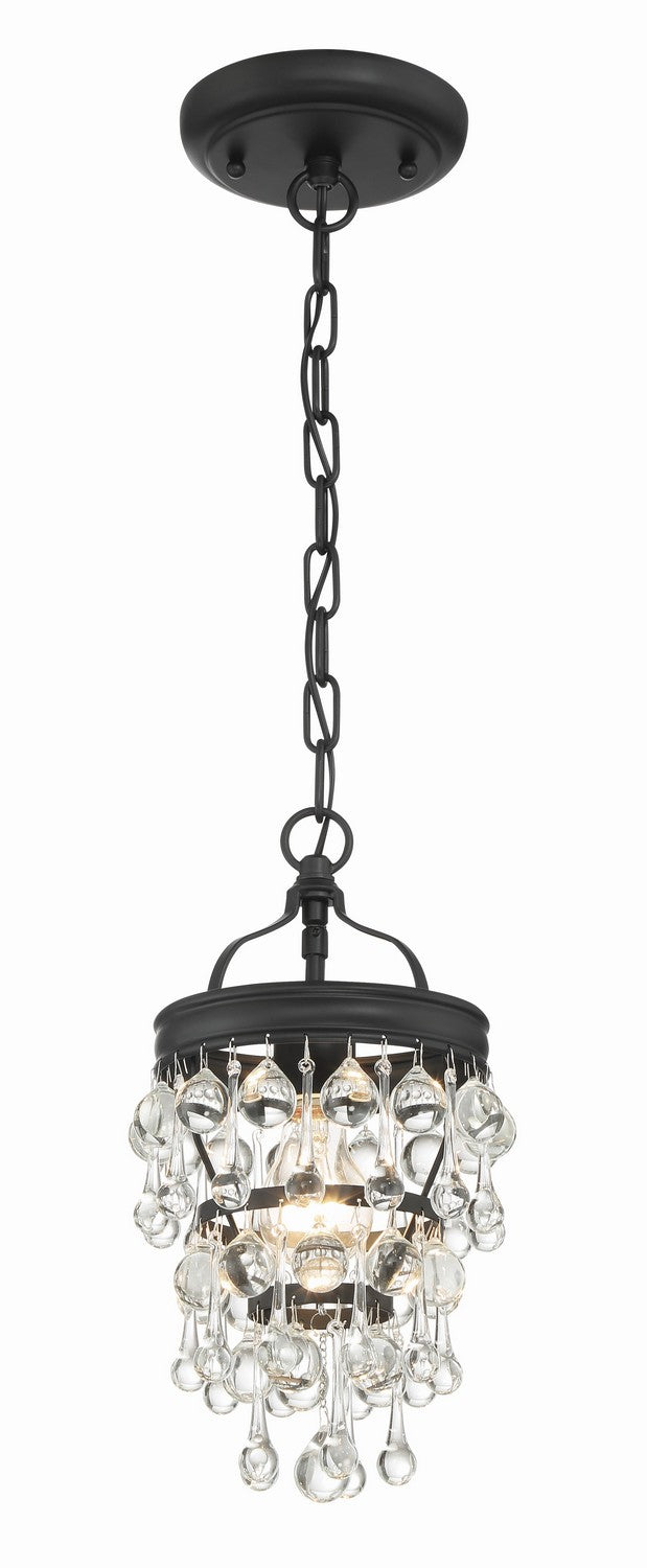 Crystorama - One Light Mini Chandelier - Calypso - Matte Black- Union Lighting Luminaires Decor