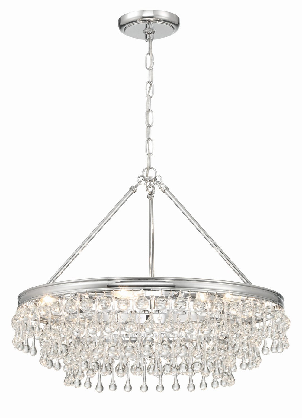 Crystorama - Six Light Chandelier - Calypso - Polished Chrome- Union Lighting Luminaires Decor