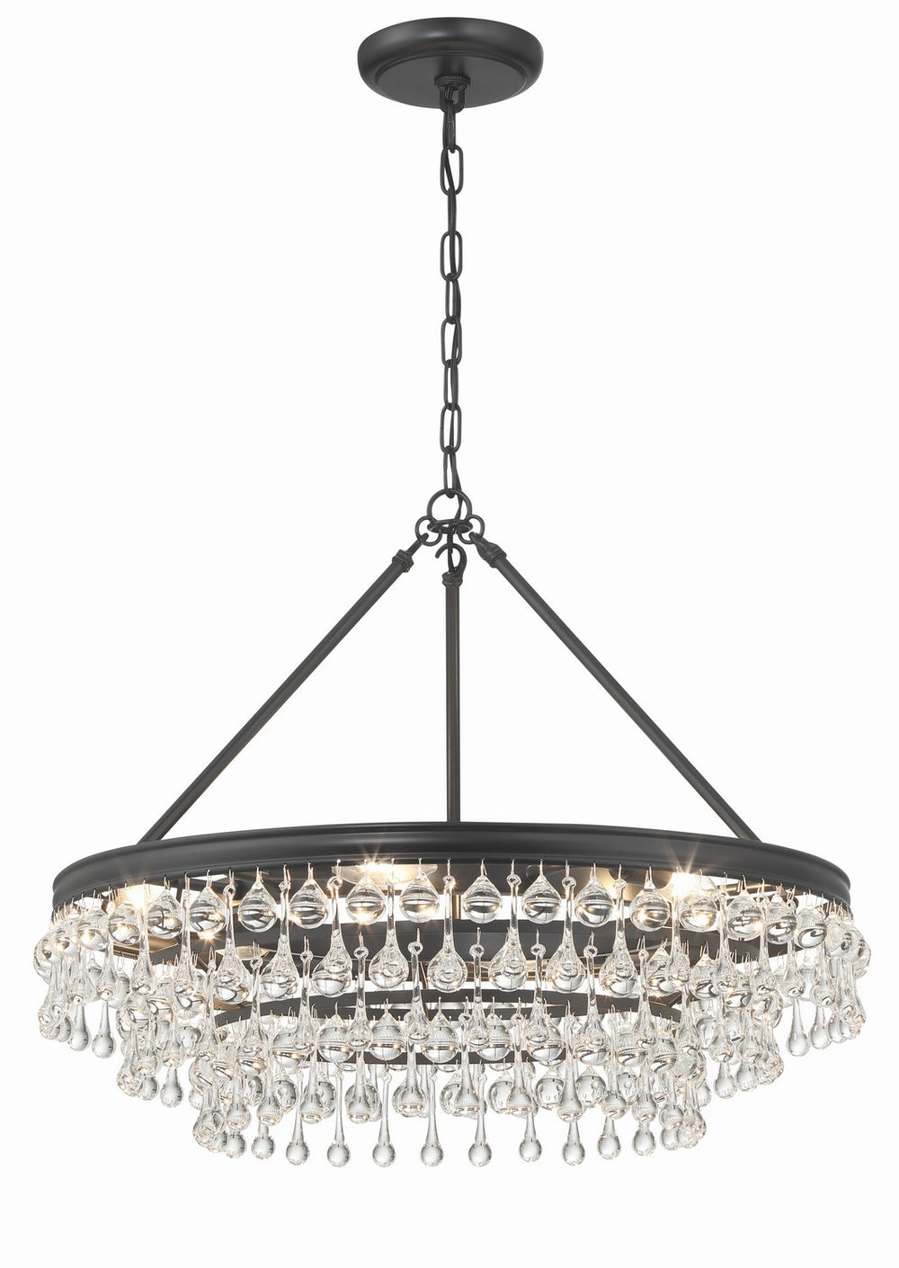 Crystorama - Six Light Chandelier - Calypso - Matte Black- Union Lighting Luminaires Decor