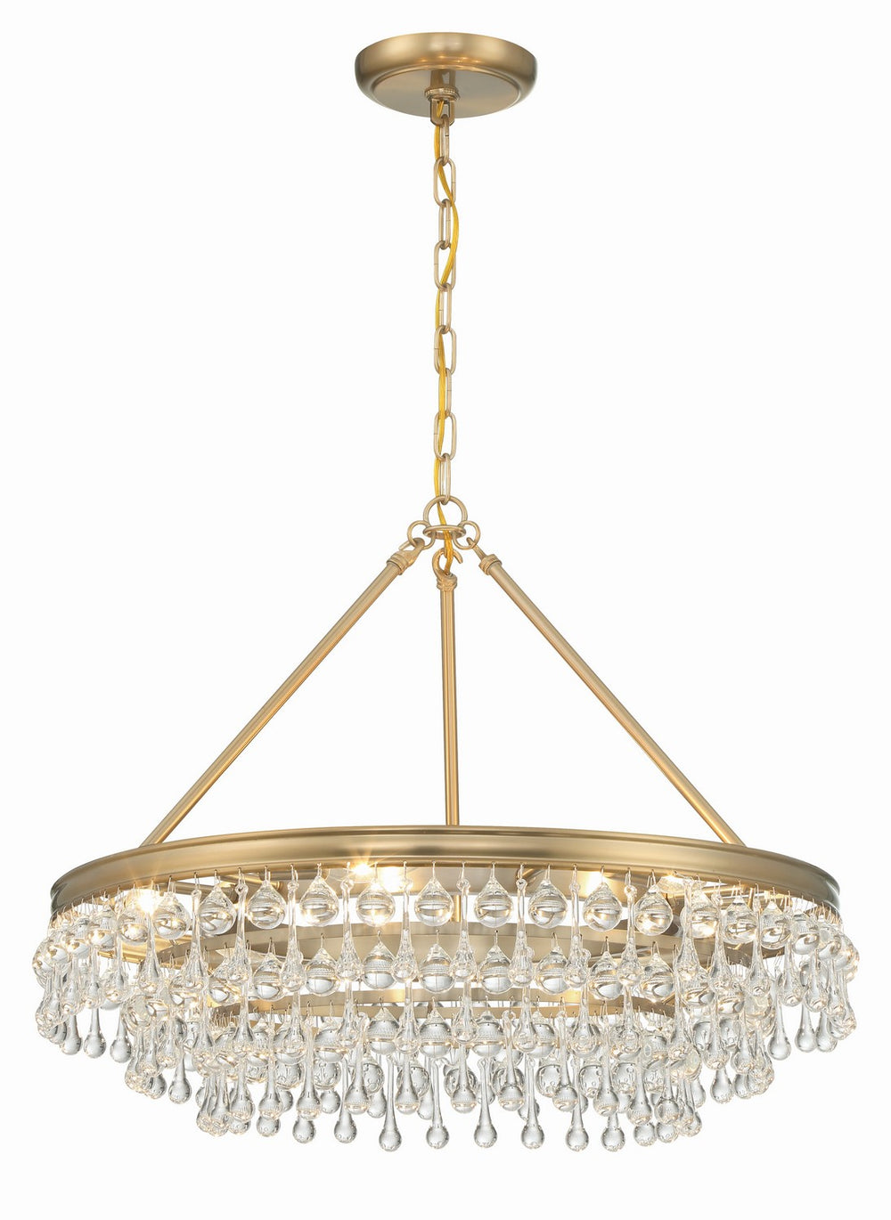 Crystorama - Six Light Chandelier - Calypso - Vibrant Gold- Union Lighting Luminaires Decor