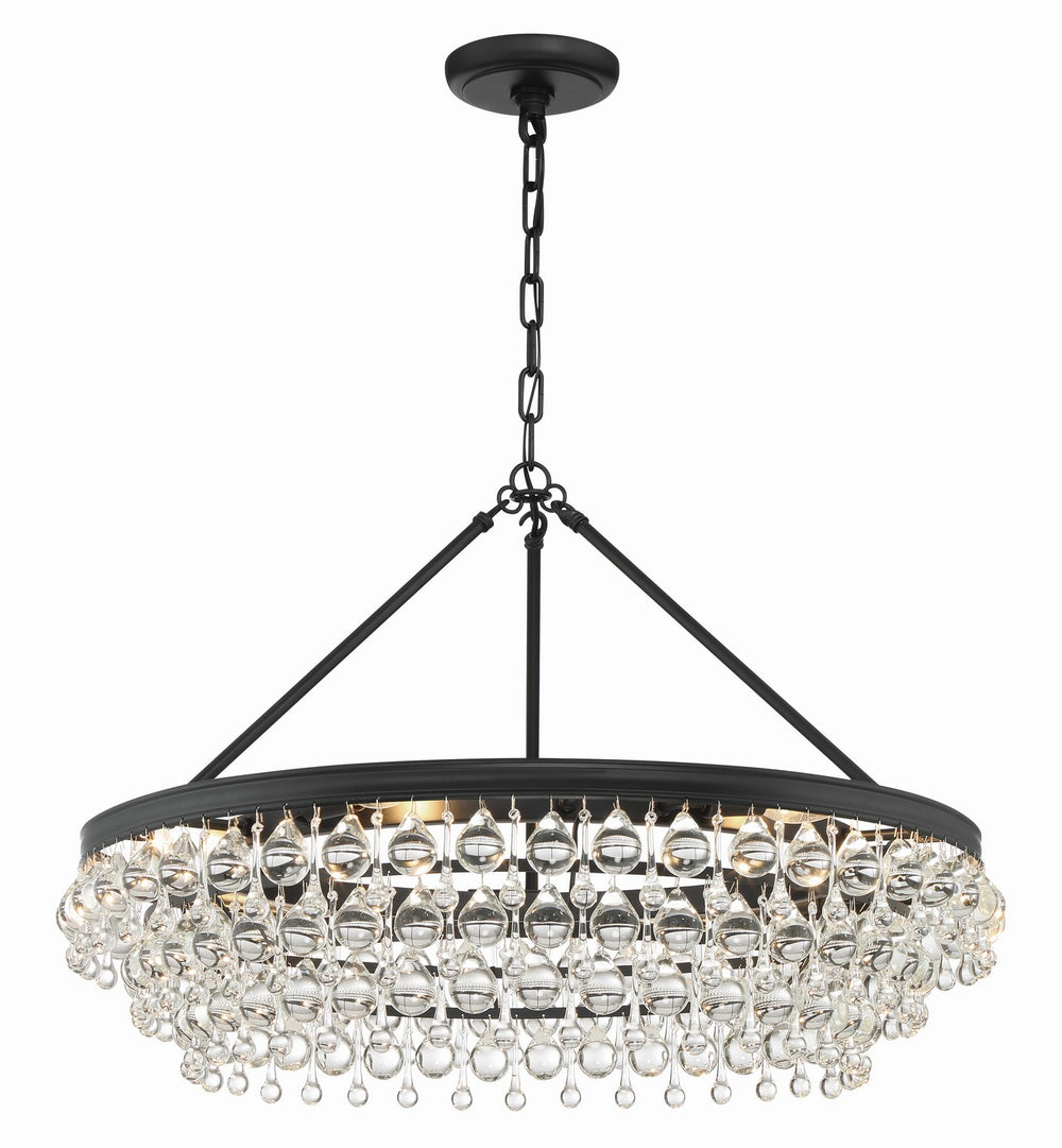 Crystorama - Six Light Chandelier - Calypso - Matte Black- Union Lighting Luminaires Decor