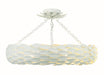 Crystorama - Six Light Semi Flush Mount - Broche - Matte White- Union Lighting Luminaires Decor