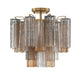 Crystorama - Four Light Semi Flush Mount - Addis - Aged Brass- Union Lighting Luminaires Decor