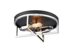 Bethel International Canada - Two Light Flush Mount - Black & Chrome- Union Lighting Luminaires Decor