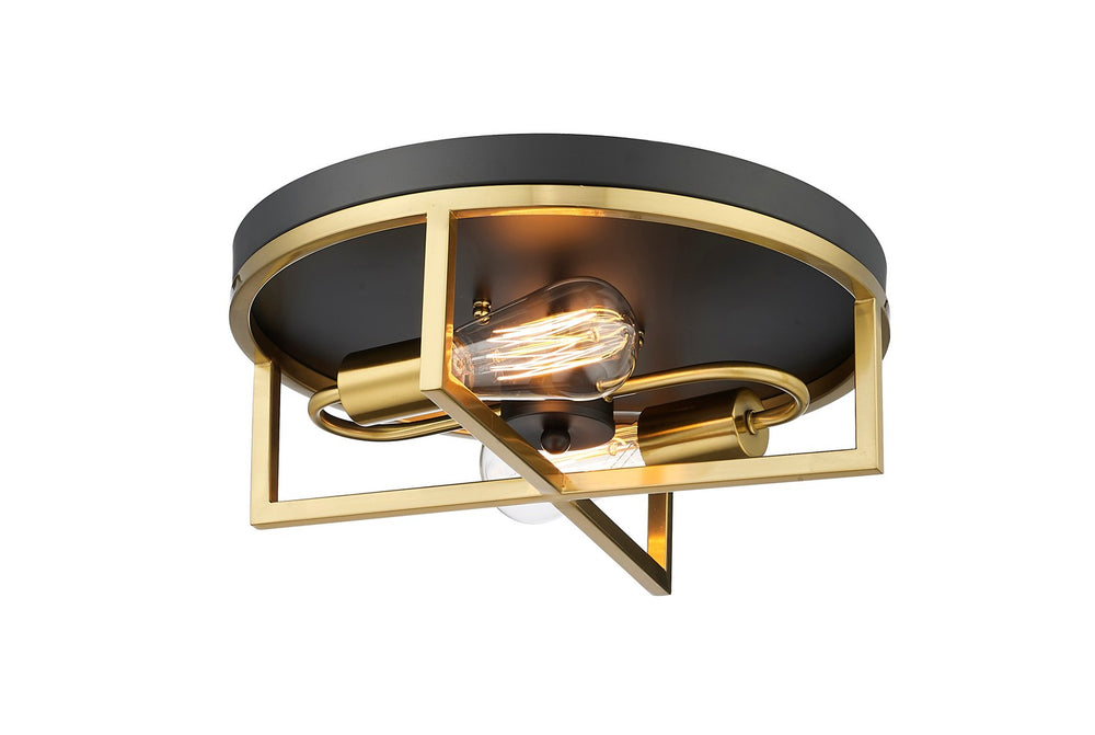 Bethel International Canada - Two Light Flush Mount - Black & Gold- Union Lighting Luminaires Decor