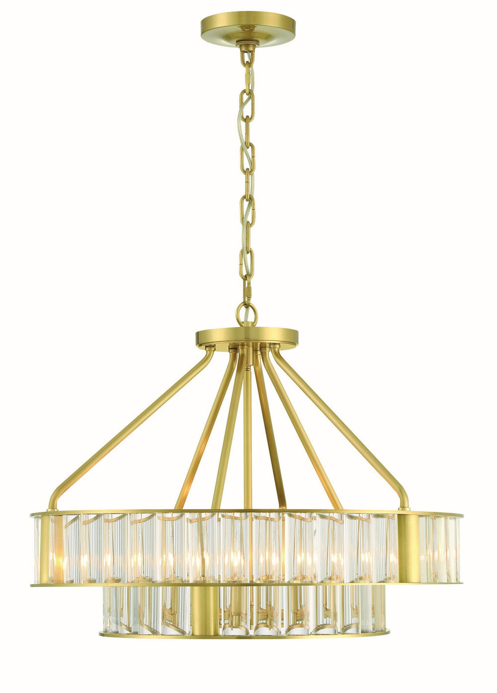 Crystorama - Six Light Chandelier - Farris - Aged Brass- Union Lighting Luminaires Decor