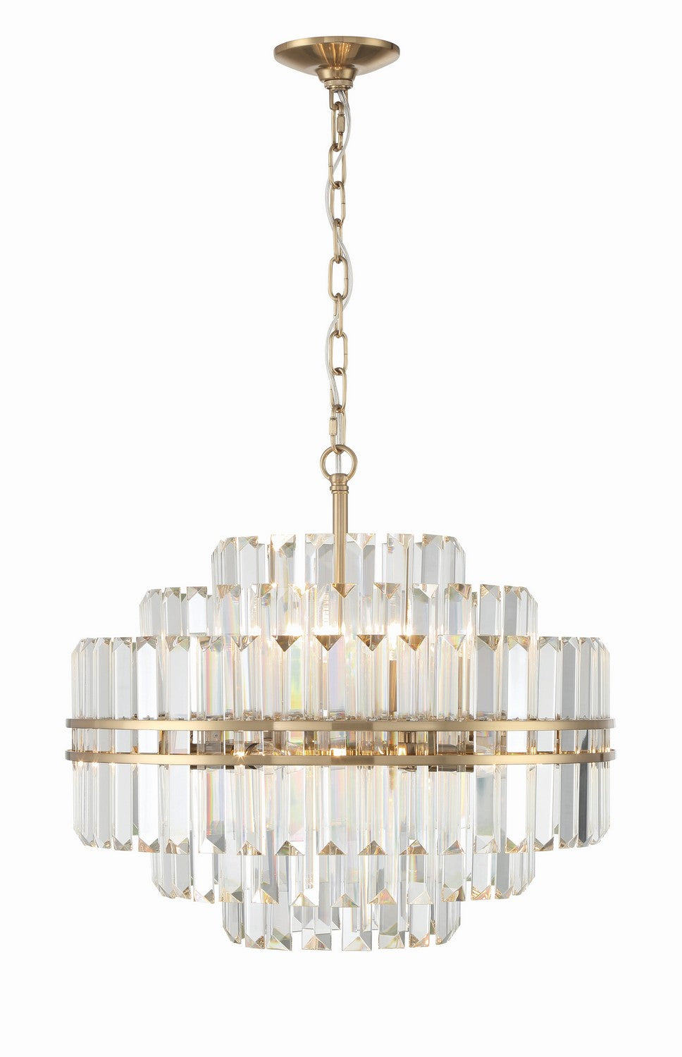 Crystorama - 12 Light Chandelier - Hayes - Aged Brass- Union Lighting Luminaires Decor
