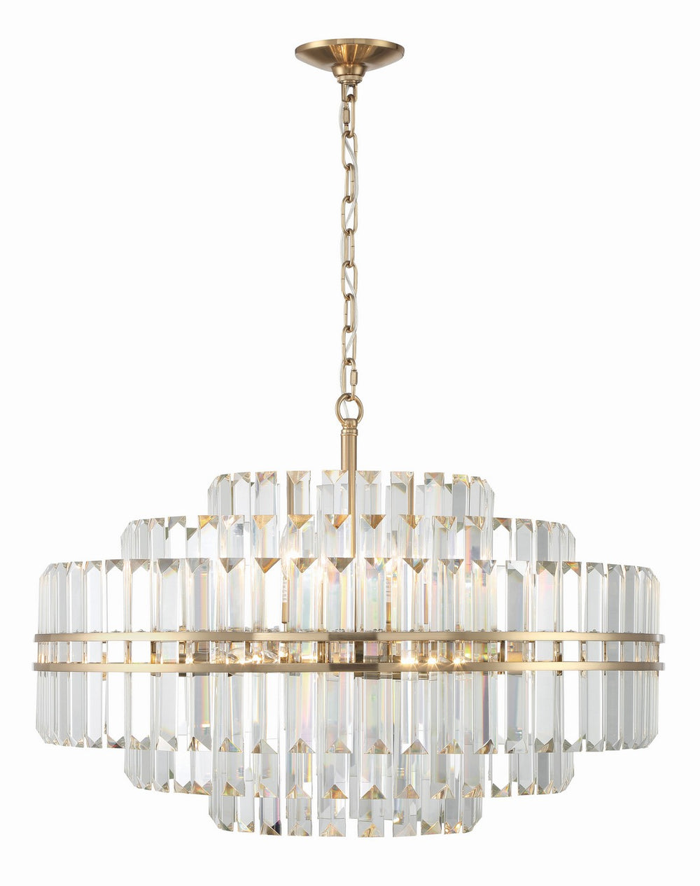Crystorama - 16 Light Chandelier - Hayes - Aged Brass- Union Lighting Luminaires Decor