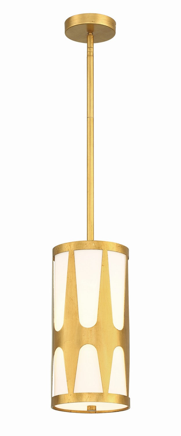 Crystorama - One Light Pendant - Royston - Antique Gold- Union Lighting Luminaires Decor