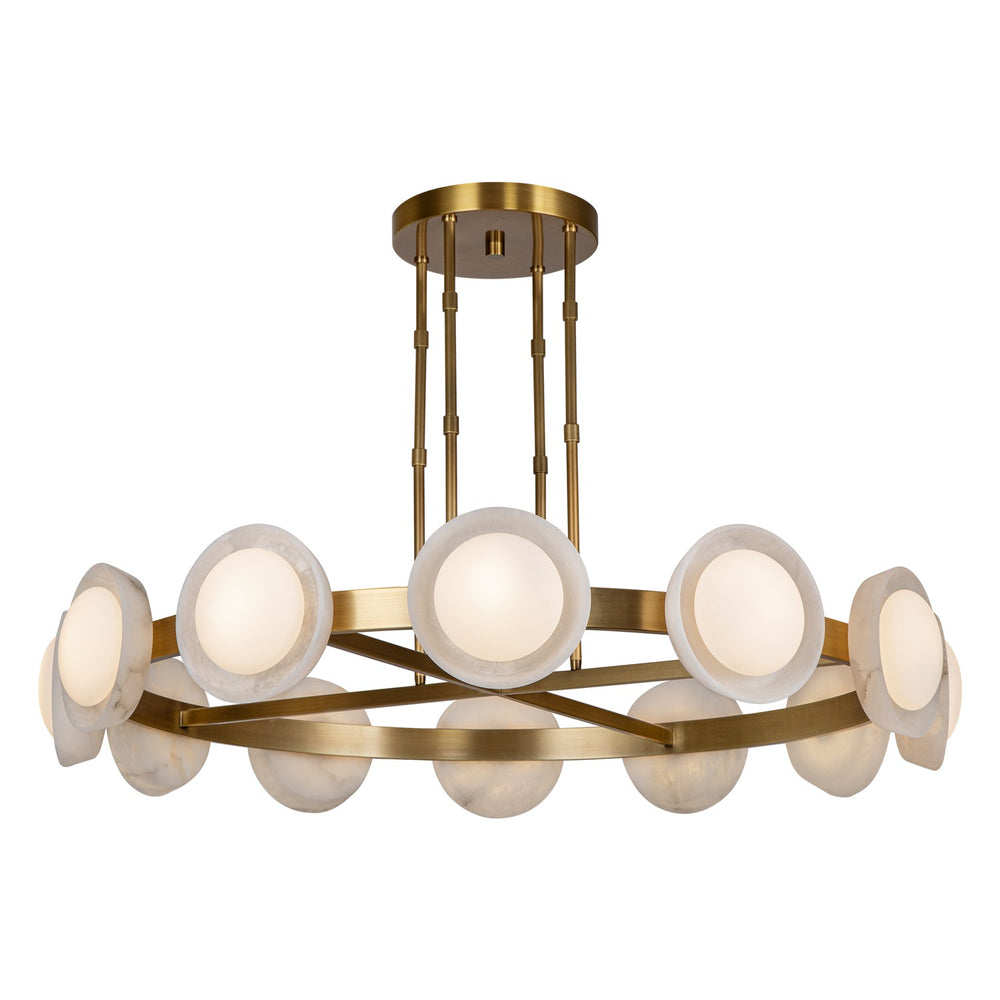 Alora Canada - LED Chandelier - Alonso - Vintage Brass/Alabaster- Union Lighting Luminaires Decor