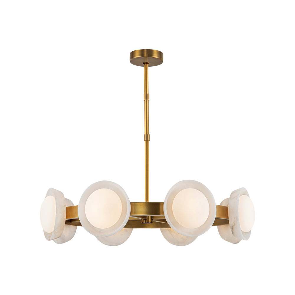 Alora Canada - LED Chandelier - Alonso - Vintage Brass/Alabaster- Union Lighting Luminaires Decor