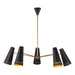 Alora Canada - Five Light Chandelier - Brickell - Matte Black/Hazelnut Leather- Union Lighting Luminaires Decor