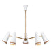 Alora Canada - Five Light Chandelier - Brickell - Matte White/Hazelnut Leather- Union Lighting Luminaires Decor