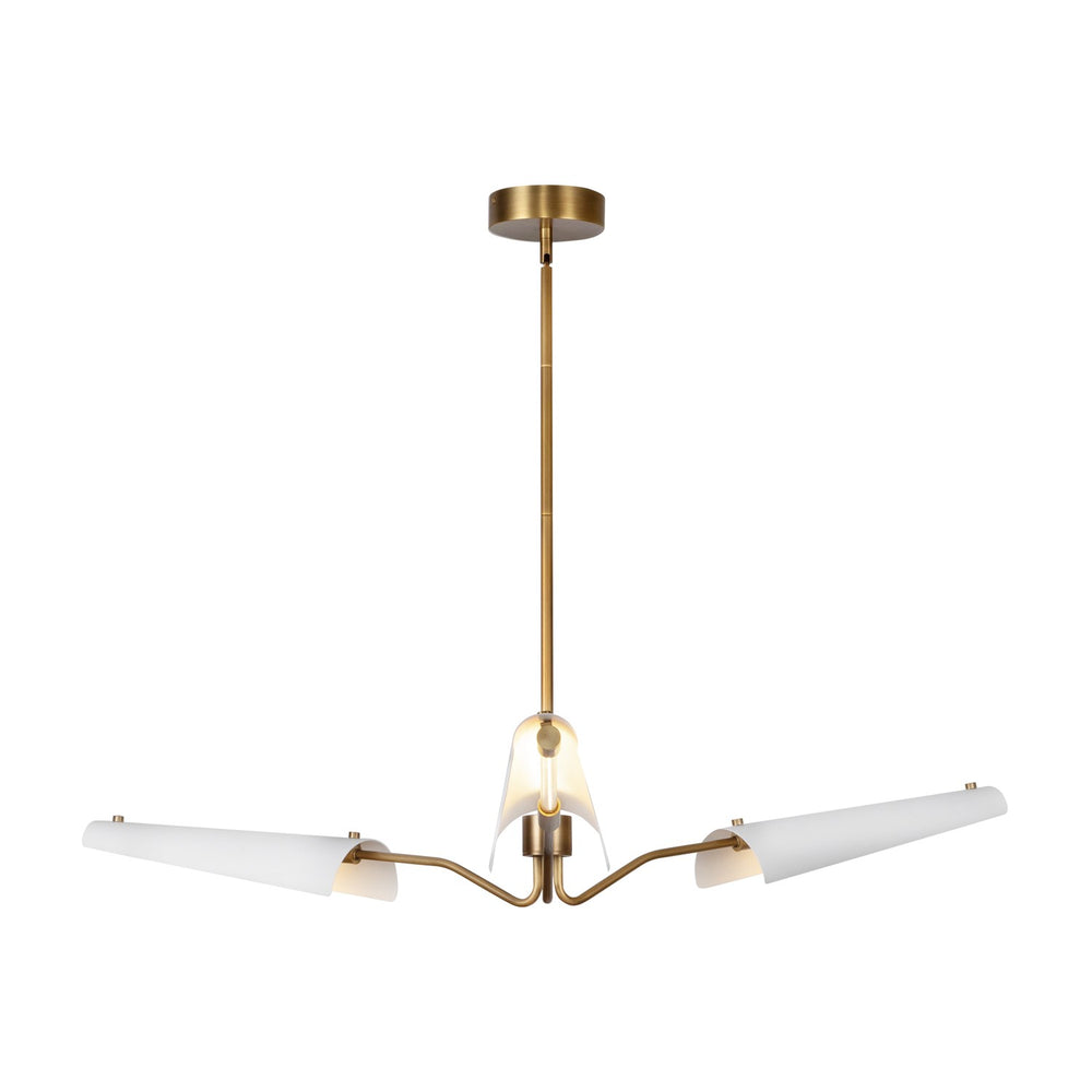Alora Canada - LED Chandelier - Osorio - Matte White/Vintage Brass- Union Lighting Luminaires Decor