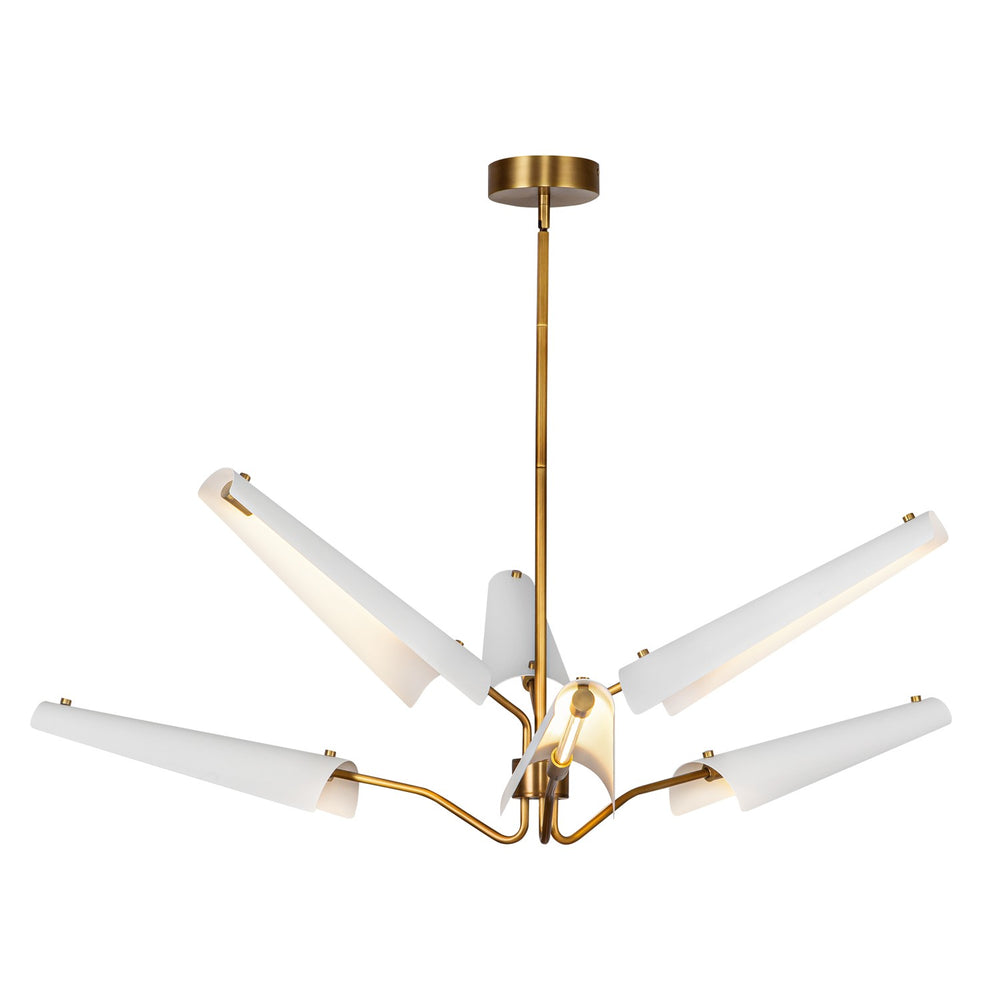 Alora Canada - LED Chandelier - Osorio - Matte White/Vintage Brass- Union Lighting Luminaires Decor