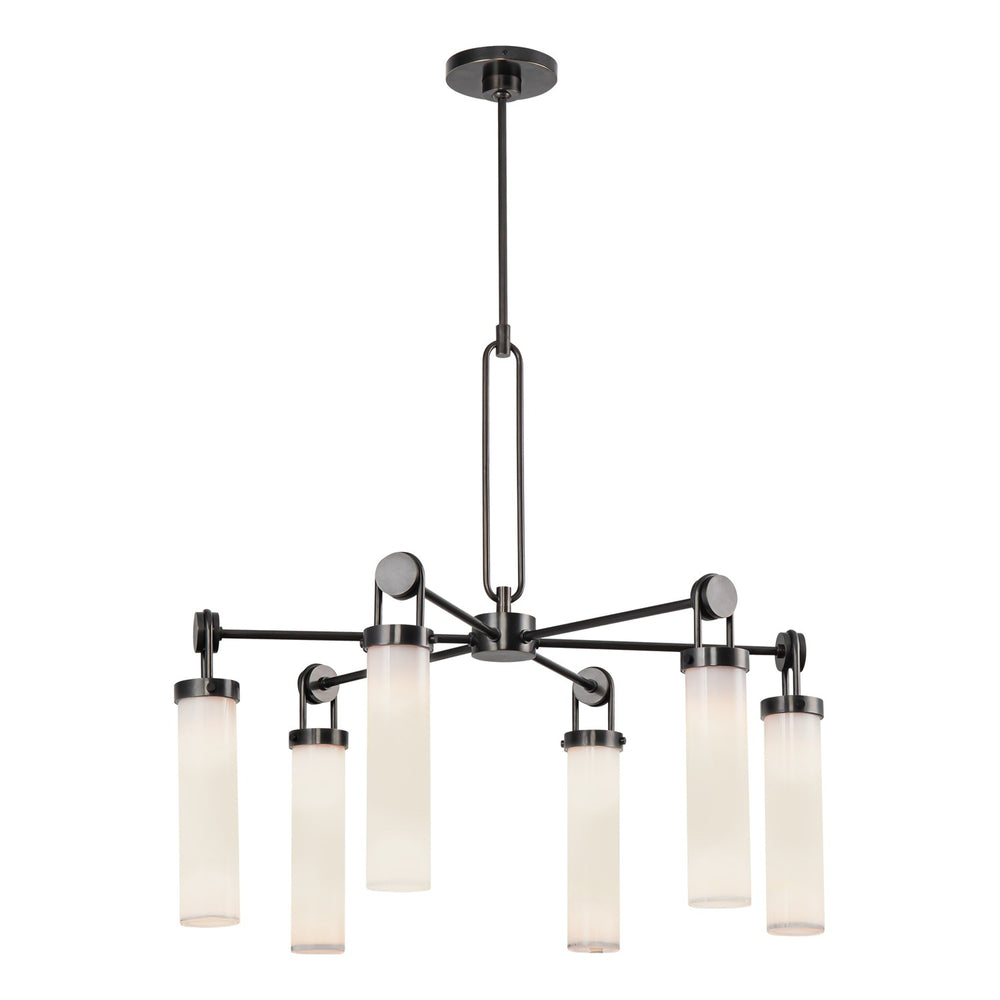 Alora Canada - Six Light Chandelier - Wynwood - Urban Bronze/Glossy Opal- Union Lighting Luminaires Decor