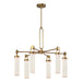 Alora Canada - Six Light Chandelier - Wynwood - Vintage Brass/Glossy Opal- Union Lighting Luminaires Decor