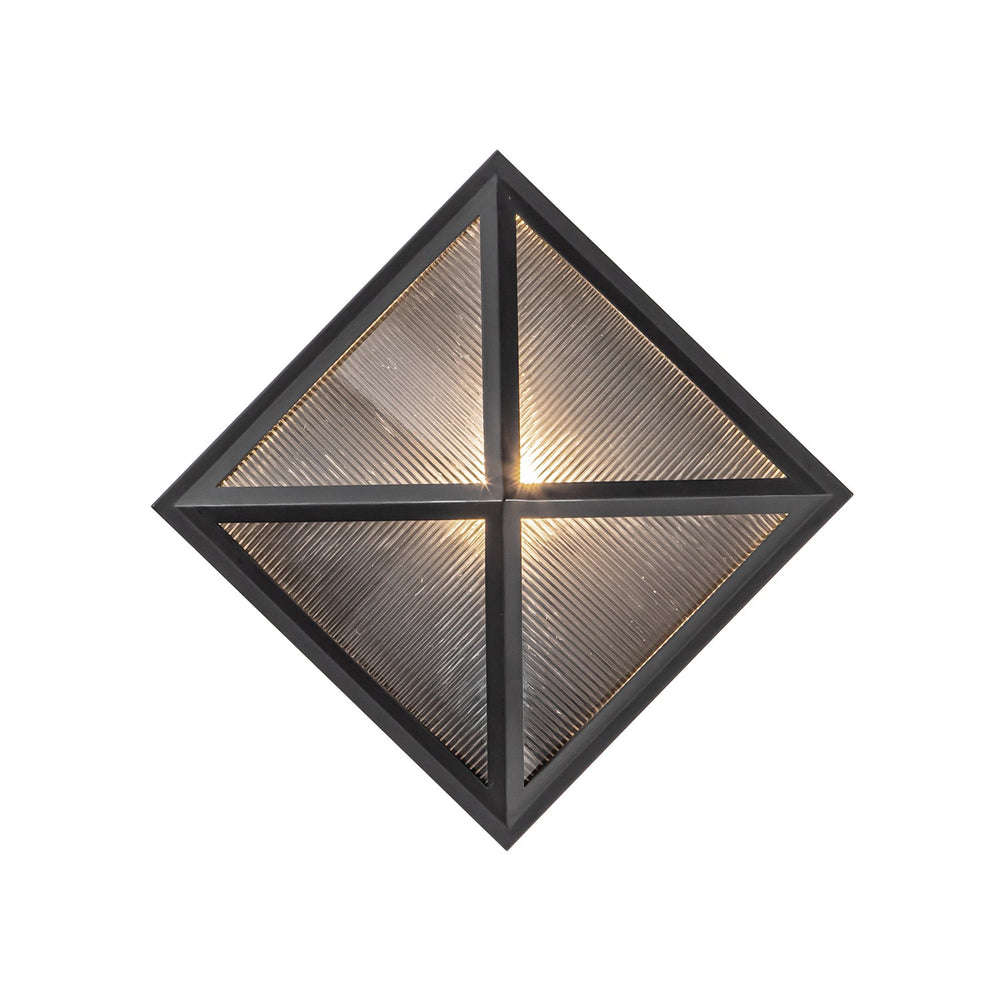 Alora Canada - One Light Outdoor Wall Lantern - Cairo - Black/Ribbed Glass- Union Lighting Luminaires Decor