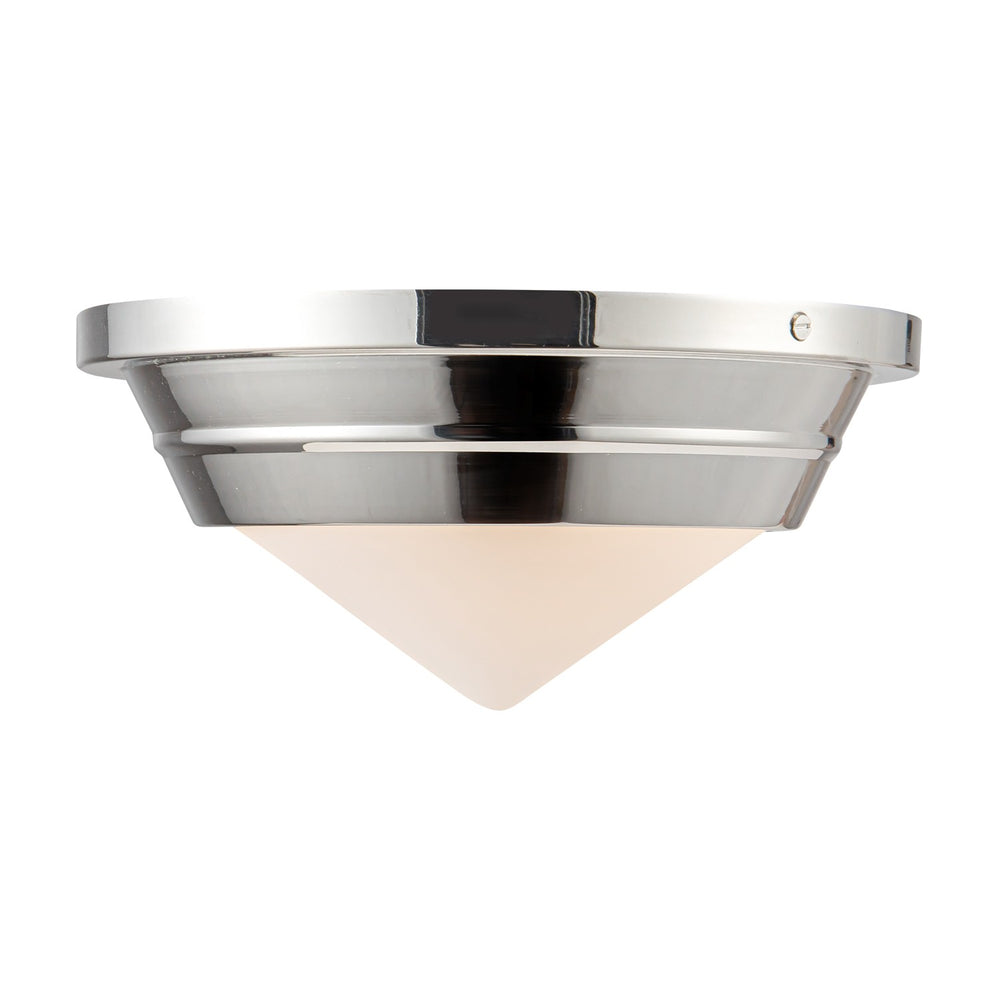 Alora Canada - One Light Flush Mount - Willard - Polished Nickel/Opal Matte Glass- Union Lighting Luminaires Decor