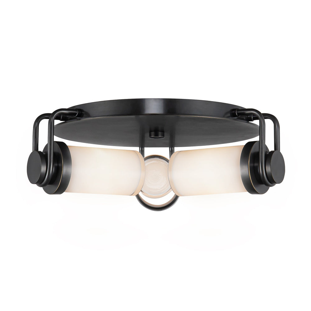 Alora Canada - Three Light Flush Mount - Wynwood - Urban Bronze/Glossy Opal- Union Lighting Luminaires Decor