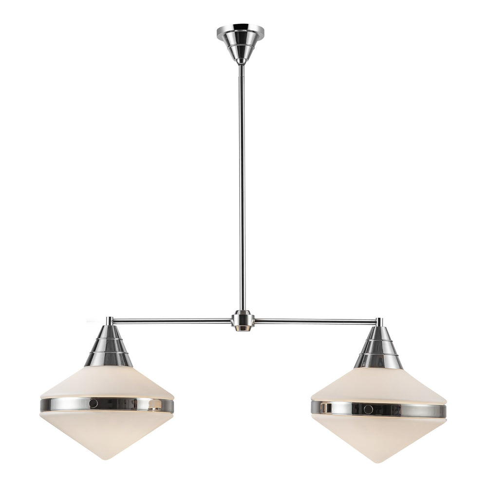 Alora Canada - Two Light Linear Pendant - Willard - Polished Nickel/Opal Matte Glass- Union Lighting Luminaires Decor