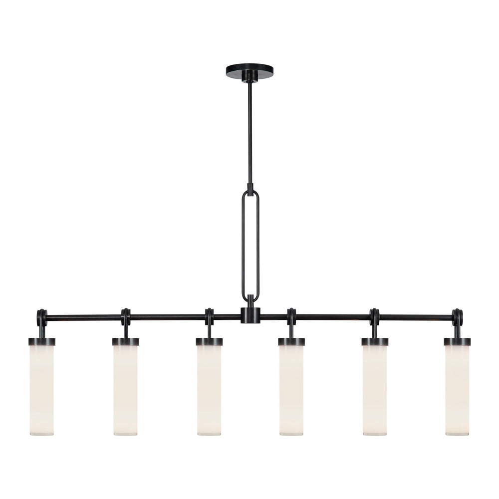 Alora Canada - Six Light Linear Pendant - Wynwood - Urban Bronze/Glossy Opal- Union Lighting Luminaires Decor