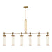 Alora Canada - Six Light Linear Pendant - Wynwood - Vintage Brass/Glossy Opal- Union Lighting Luminaires Decor