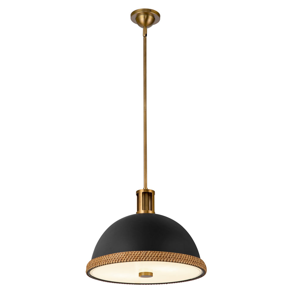 Alora Canada - Two Light Pendant - Doral - Matte Black/Vintage Brass- Union Lighting Luminaires Decor