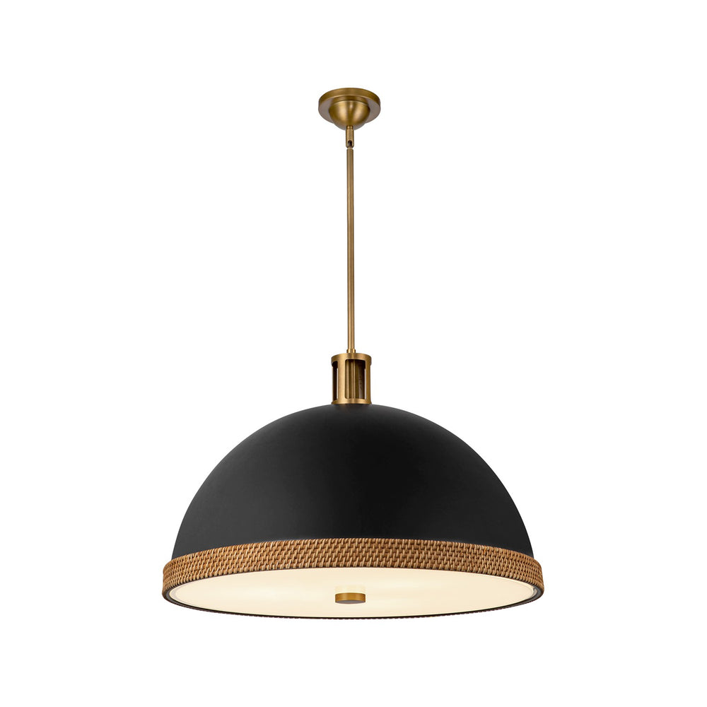 Alora Canada - Three Light Pendant - Doral - Matte Black/Vintage Brass- Union Lighting Luminaires Decor