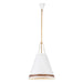 Alora Canada - Three Light Pendant - Brickell - Matte White/Hazelnut Leather- Union Lighting Luminaires Decor