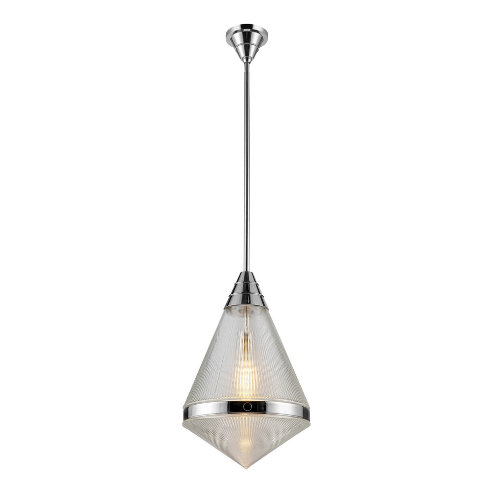 Alora Canada - One Light Pendant - Willard - Polished Nickel/Prismatic Glass- Union Lighting Luminaires Decor