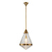 Alora Canada - One Light Pendant - Willard - Vintage Brass/Prismatic Glass- Union Lighting Luminaires Decor