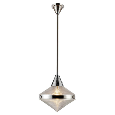 Alora Canada - One Light Pendant - Willard - Polished Nickel/Prismatic Glass- Union Lighting Luminaires Decor