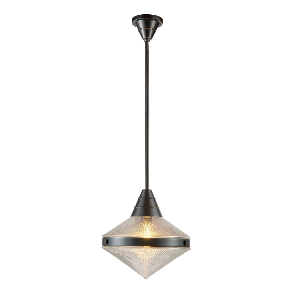 Alora Canada - One Light Pendant - Willard - Urban Bronze/Prismatic Glass- Union Lighting Luminaires Decor