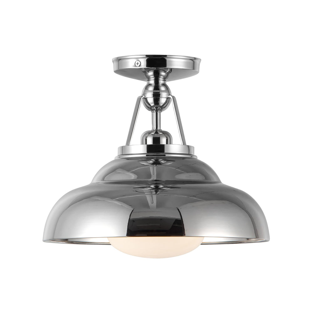 Alora Canada - One Light Semi-Flush Mount - Palmetto - Polished Nickel/Glossy Opal- Union Lighting Luminaires Decor